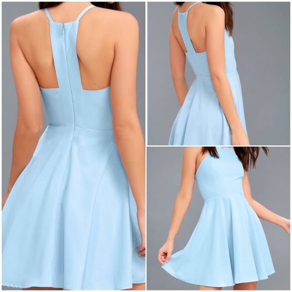 Lulus Dresses & Skirts - 🎉HP🎉NWT Lulu's Baby Blue Skater Dress Size Small